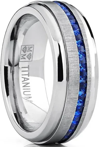 Metal Masters Co. Men's 2.4Ct Eternity Titanium Wedding Band Engagement Ring