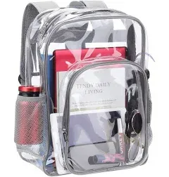 Nausear Clear Backpack Heavy Duty Large PVC Transparent Backpack See Through Backpack for Sports