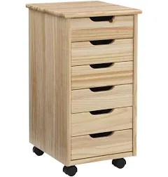 Linon Home Decor Products Corinne Six Drawer Rolling Cart