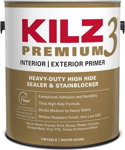 KILZ Premium High-Hide Stain Blocking Interior/Exterior Latex Primer/Sealer