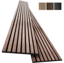 2-Pack Acoustic Wood Wall Panels - Wood Slat Wall Panels for Interior Wall Decor - Soundproof Wood Panels for Wall - Slat Wall Paneling - Wood Paneling for Walls and Ceilings