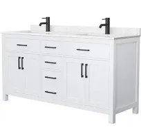 Wyndham Collection Beckett 66 Inch Double Bathroom Vanity