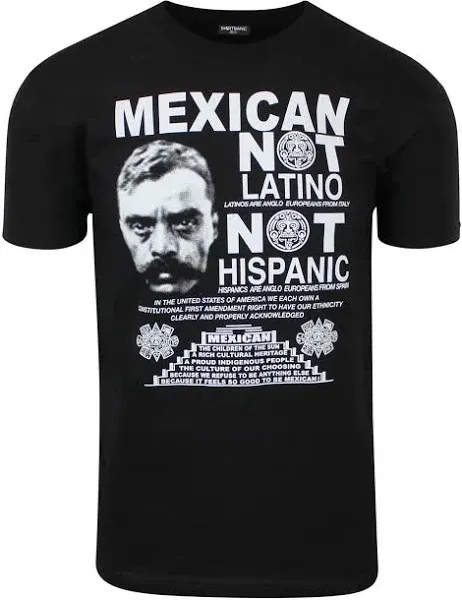 Shirtbanc Men's Mexican Not Latino Emiliano Zapata Shirt