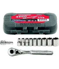 NEW Craftsman 11pc 6-point 1/4&#034; Drive METRIC Socket Wrench Set Automotive tools