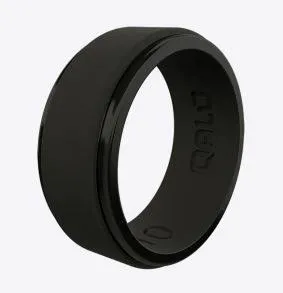 Qalo Men's Polished Step Edge Silicone Ring