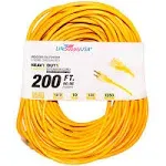 12/3 200 ft. SJTW Lighted End Heavy Duty Extension Cord