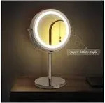  Lighted Makeup Mirror with Magnification, 1X/10X Magnifying Makeup Silver