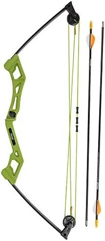 Bear Apprentice Youth Bow 6-13.5lb RH 2 Arrows &amp; Rest Flo Green Ages 4-7 New 27&#034;