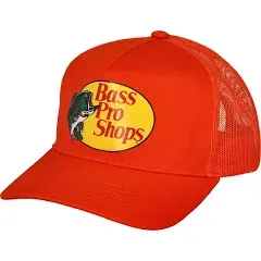 NEW Bass Pro Shops Orange Fishing Truckers Adjustable Hat Cap