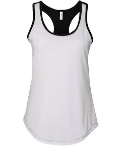 Next Level 1534 Ladies Ideal Racerback Tank White/Black X-Small