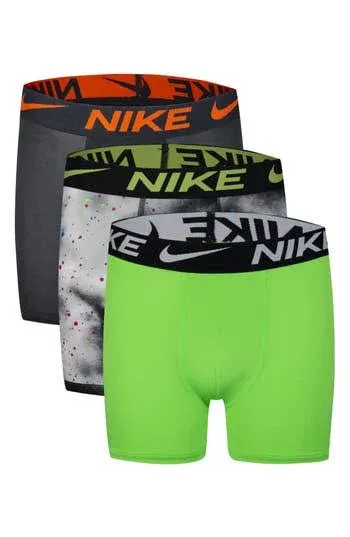 Nike Boys 8-20 Printed 3-Pack Boxer Briefs, Small