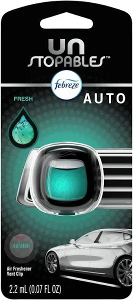 Febreze Unstopables Odor-Eliminating Car Freshener Vent Clip Paradise, .06 oz, 2 Ct