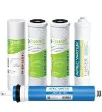 APEC RO Replacement Filters Complete Filter Set for ESSENCE ROES-100 System (Stages 1-5)