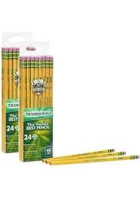 Ticonderoga Pencils, #2 Soft, Black, Unsharpened, Pack of 24