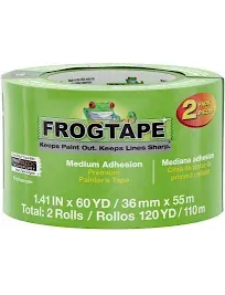 FrogTape 1.41 in. x 60 yd. Green Multi-Surface Painter's Tape, 2 Pack