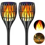 Ollivage Solar Torch Flame Lights Waterproof Flickering Flames Solar Lights 43" Solar Garden Lights Outdoor Landscape Decoration Lighting Dusk to Dawn