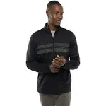 TravisMathew Upgraded Striped Quarter Zip Pullover - Men's Black Chest Stripe S