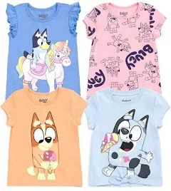 Bluey Bingo Girls' 4-Pack T-Shirts