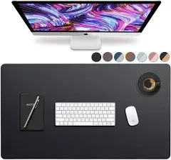 Leather Desk Mat 24&#034; x 17&#034; Desk Protector Mat PU Leather Desk Pad Small Desk ...