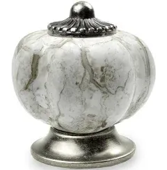 DIY Décor Hub - Pumpkin Cabinet Knobs, Antique Silver & Ceramic Knobs, 10-Pcs Antique Cabinet Knobs, Handles for Cabinets and Drawers, Solid Metal Bore, Silver-Gray, 1.5 inches