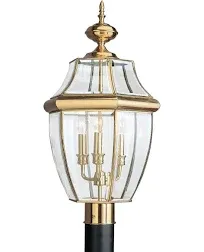 Generation Lighting Lancaster Three Light Outdoor Post Lantern - Antique Brushed Nickel - 8239-965