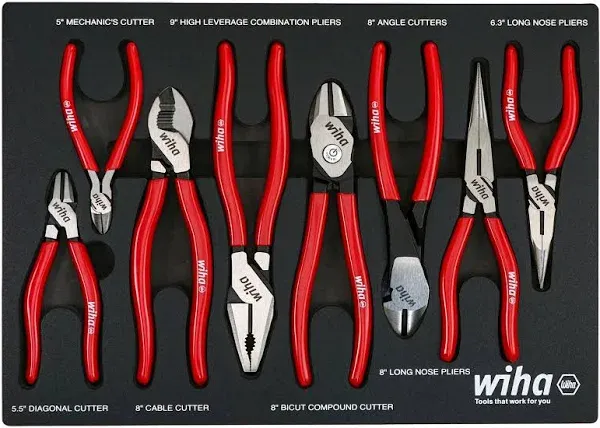 34682 8 Piece Classic Grip Pliers and Cutters Tray Set