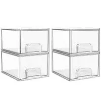 Vtopmart 4 Pack Clear Stackable Storage Drawers