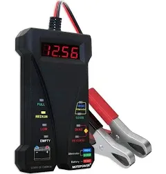 Motopower MP0514A 12V Digital Battery Tester Voltmeter and Charging System Analyzer with LCD Display and LED Indication