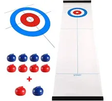 Yobbi Tabletop Curling Game for Kids, Adults Family. Fun Indoor Sports Game for to