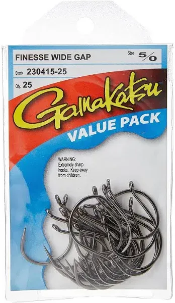 Gamakatsu Finesse Wide Gap Hook-Pack Of 25 (Red, 1)