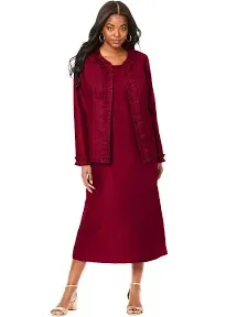 Roaman's Plus Size Women's Pleated Jacket Dress