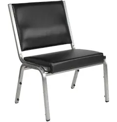 Emma + Oliver 1000 lb. Rated Black Antimicrobial Fabric Bariatric Medical Reception Chair