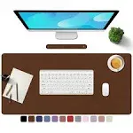 TOWWI PU Leather Desk Pad with Suede Base Multicolor Nonslip Mouse Pad 36 x 17 Waterproof Desk Writing Mat Large Desk