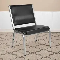 Emma + Oliver 1000 lb. Rated Black Antimicrobial Fabric Bariatric Medical Reception Chair