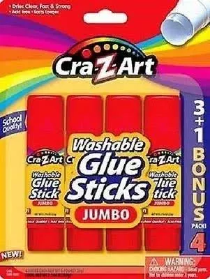 Cra-Z-art Jumbo Washable Glue Sticks, 4-Count