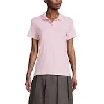 Lands&#x27; End Women&#x27;s Short Sleeve Feminine Fit Interlock Polo, Ice Pink, NWT