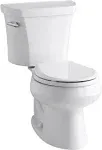 Kohler K-3997-0 Wellworth Two-Piece Round-Front 1.28 GPF Toilet, White