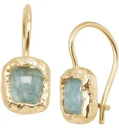 Silpada 'Mediterra' Natural Aquamarine Petite Drop Earrings in 14K Gold-Plated Sterling Silver