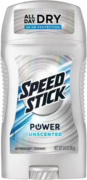 Mennen Speed Stick Power Antiperspirant and Deodorant Solid Unscented 3 oz 6 Pack