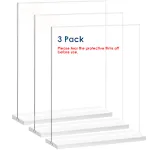 Acrylic Sign Holder 5 5x8 5 inch 3 Pack Vertical T Shape Double Sided Desktop