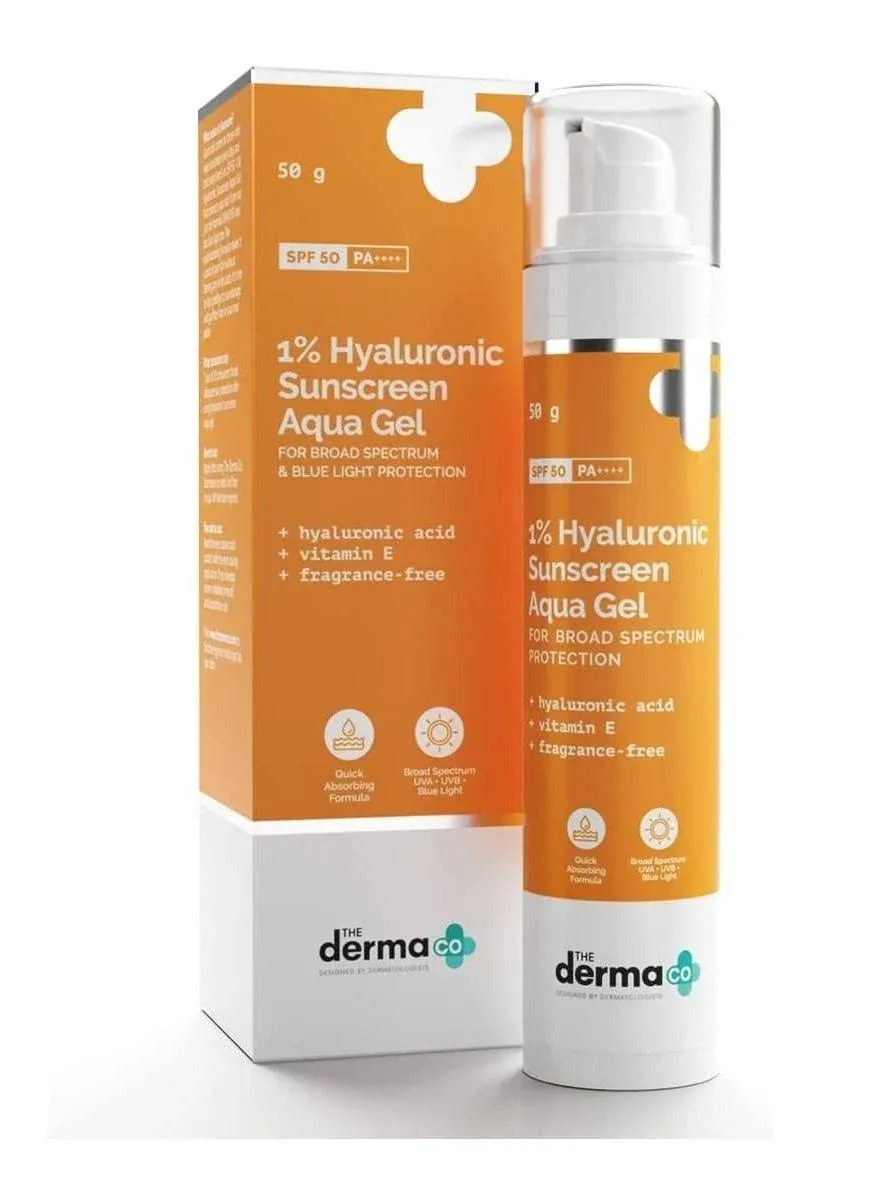 The Darma Co 1% Hyaluronic Sunscreen Aqua Ultra Light Gel with SPF50 PA++++50gm`