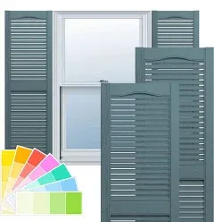 Mid America Open Louver Vinyl Shutters 14.5in. Wide (1 Pair) - 14.5 x 25 002 ...