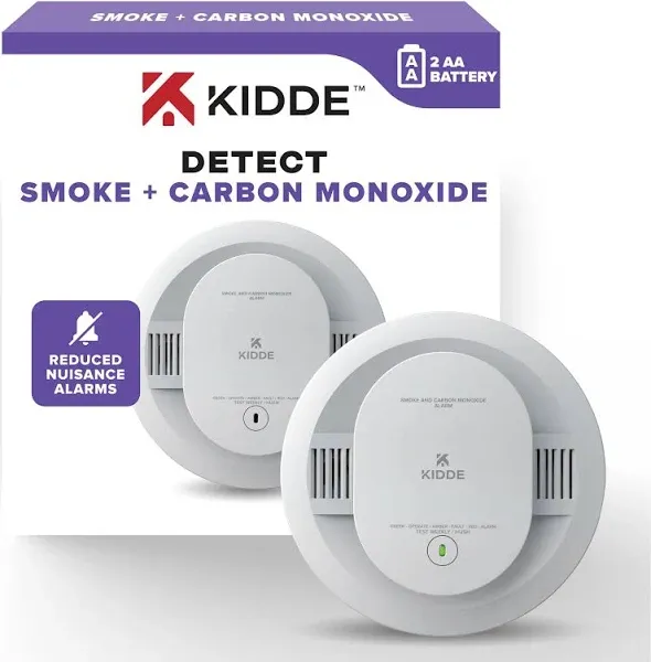 Hardwired Smoke & Carbon Monoxide Alarm, Interconnectable with AA Battery Backup, Self-Testing, Low Battery Alert, 120VAC, Kidde Model 900-CUAR