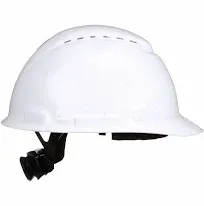 3M SecureFit Hard Hat H-701SFR-UV, White, 4-Point Pressure Diffusion Ratchet Suspension, with Uvicator