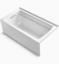 Kohler Archer 60" x 32" Alcove bath with integral apron and Drain