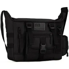 ArcEnCiel Tactical Messenger Bag Men MOLLE Sling Shoulder Pack with Patch