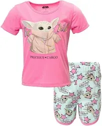 Star Wars The Child Girls French Terry T-Shirt and Shorts Outfit Set