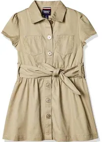 French Toast Girls' Twill Safari Shirtdress