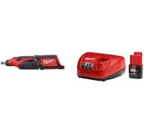 Milwaukee 2460-20B M12 12V Cordless Rotary Tool w/ 2AH Starter Kit