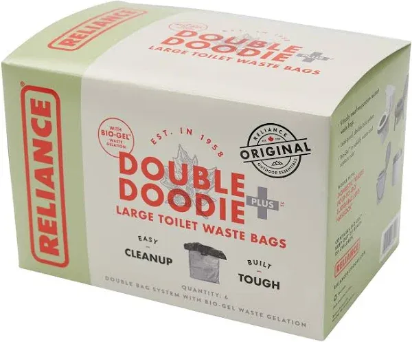 Reliance Products Double Doodie Plus Large Toilet Waste Bags 6-Pack